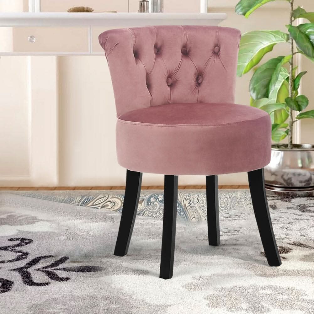 Modern Upholstered Buttoned Stool for Dressing Table