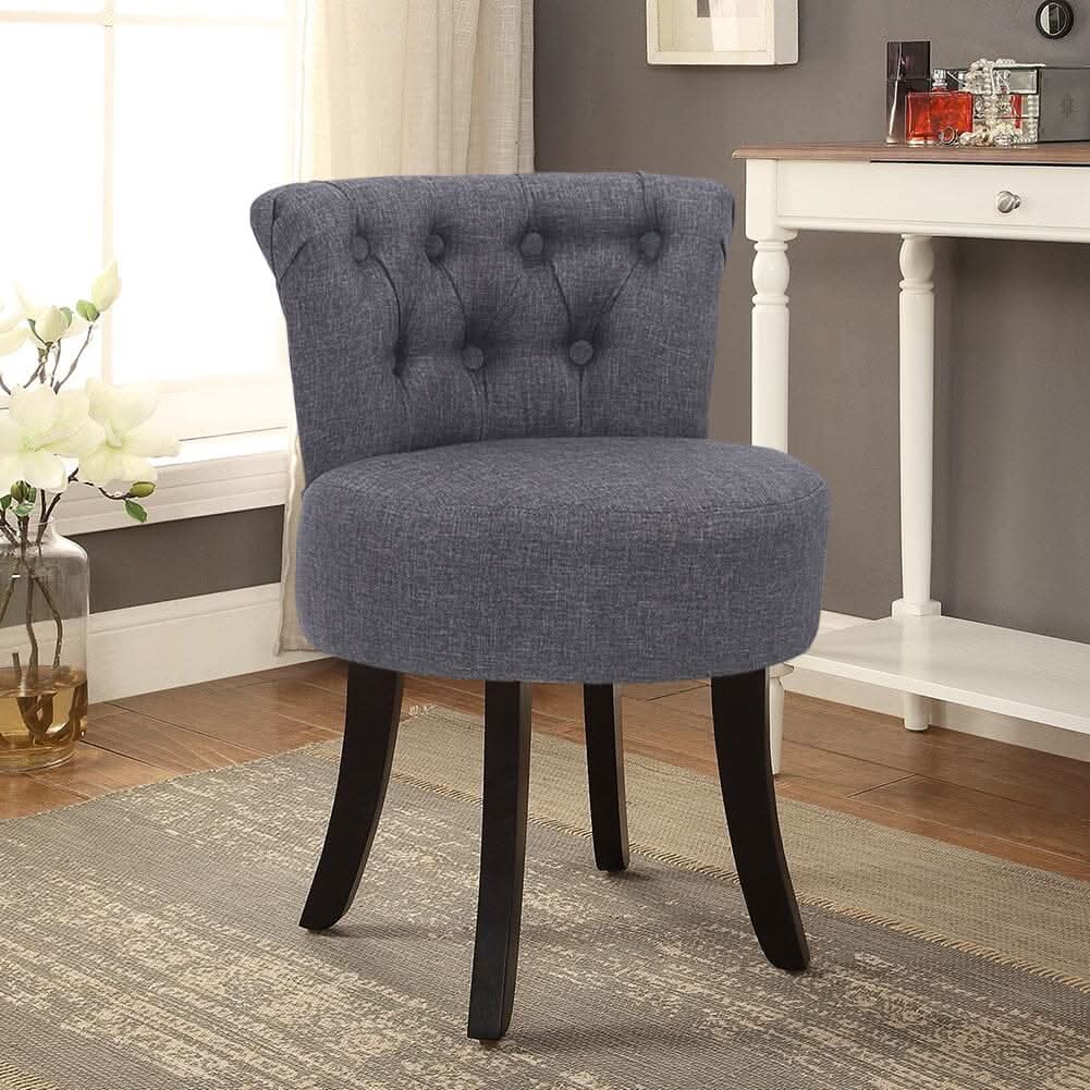 Modern Upholstered Buttoned Stool for Dressing Table