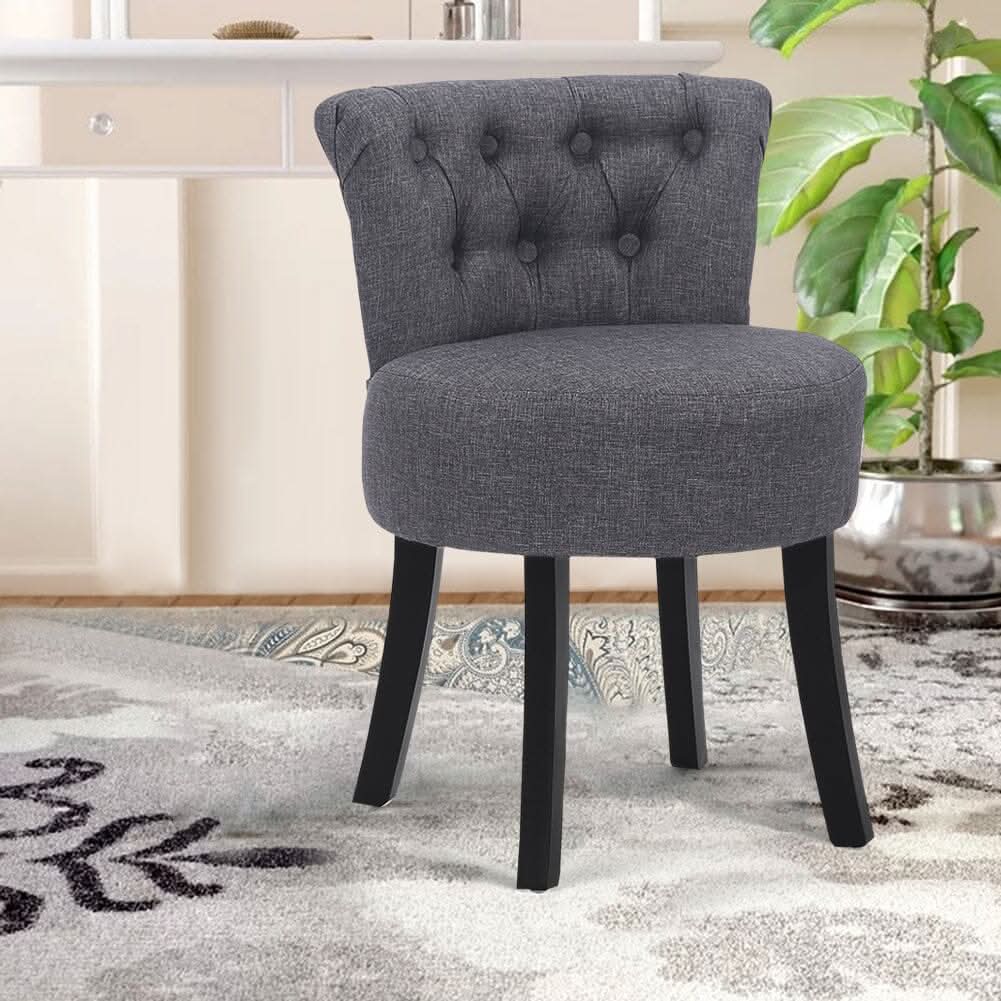 Modern Upholstered Buttoned Stool for Dressing Table