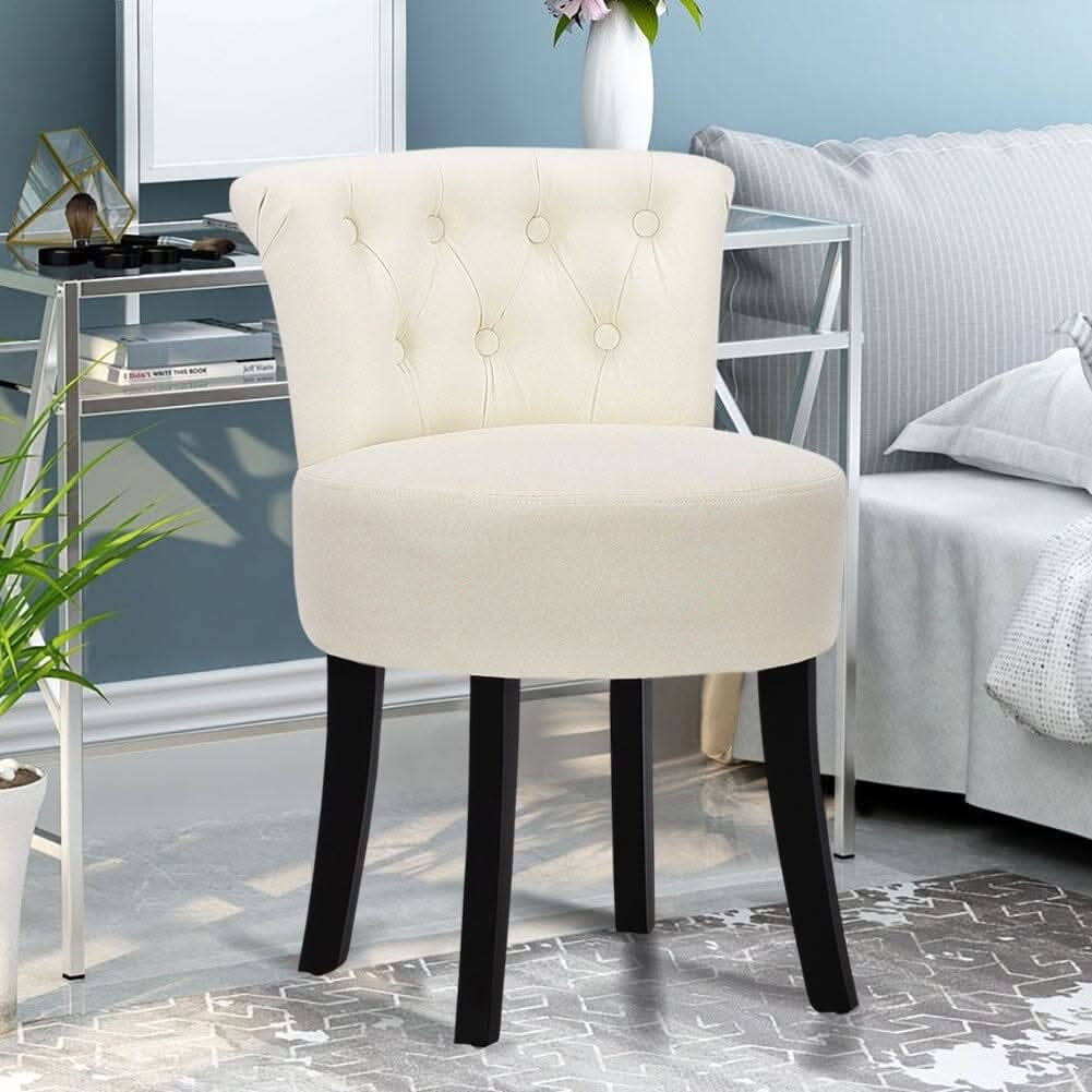 Modern Upholstered Buttoned Stool for Dressing Table