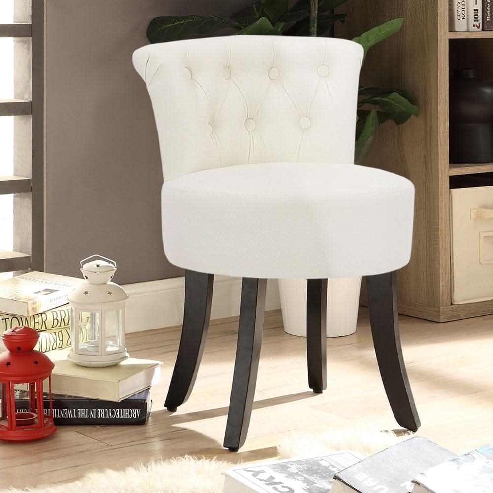 Modern Upholstered Buttoned Stool for Dressing Table