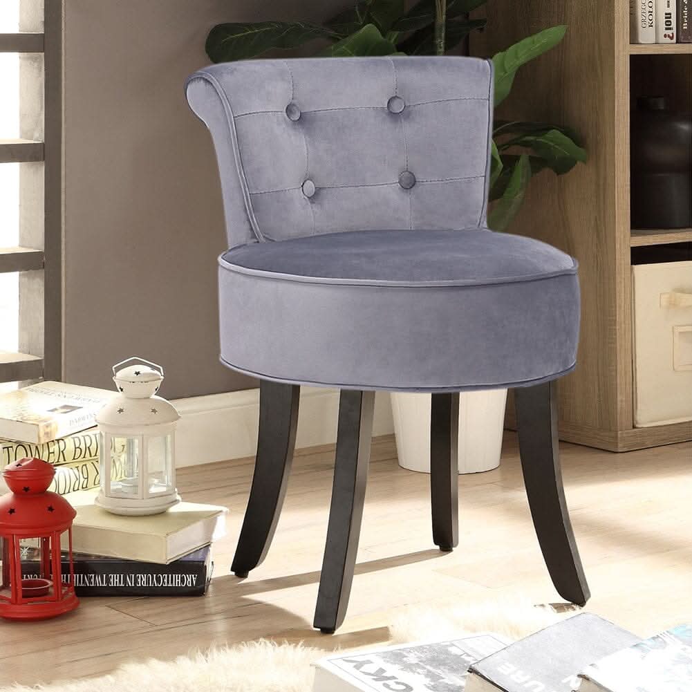 Modern Upholstered Buttoned Stool for Dressing Table