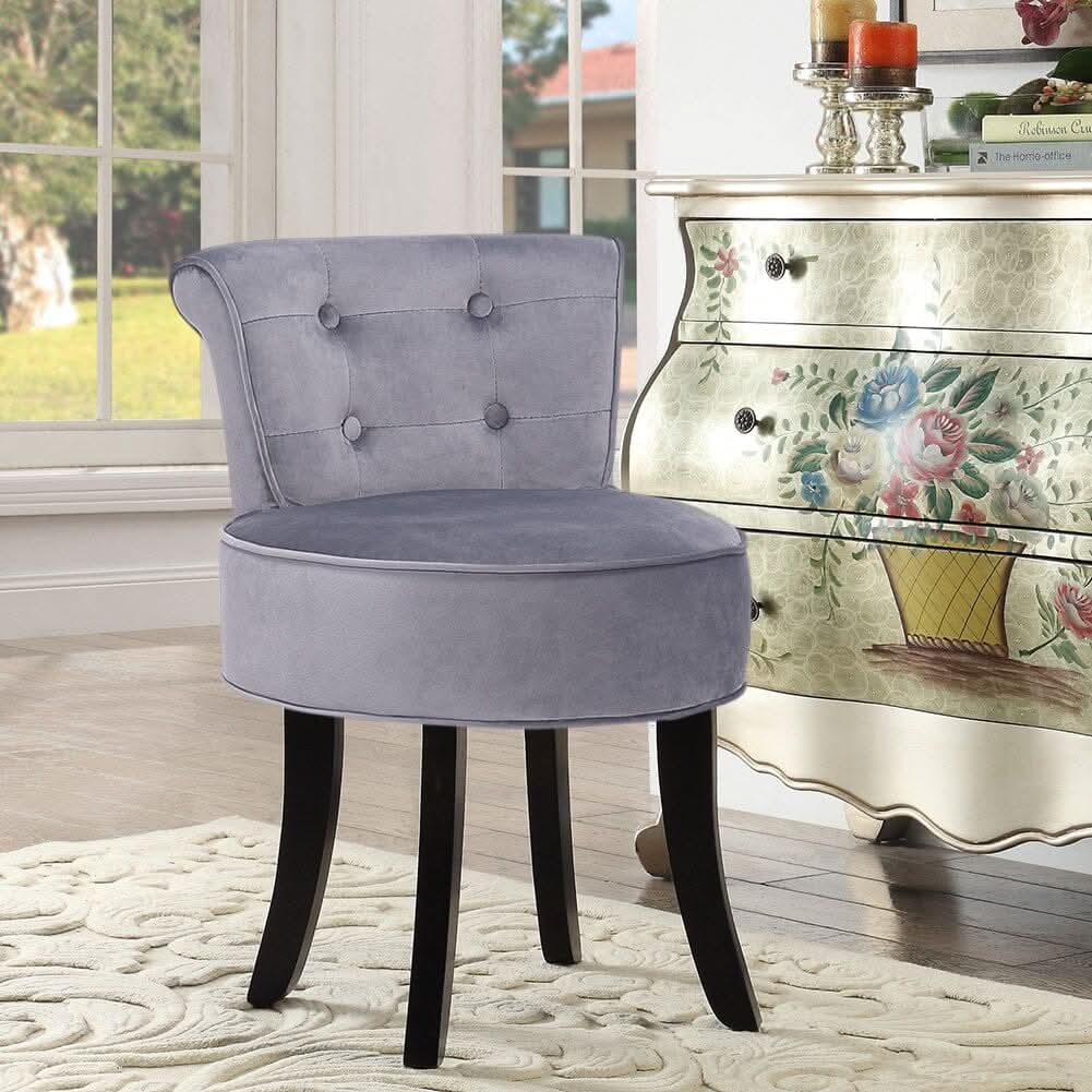Modern Upholstered Buttoned Stool for Dressing Table