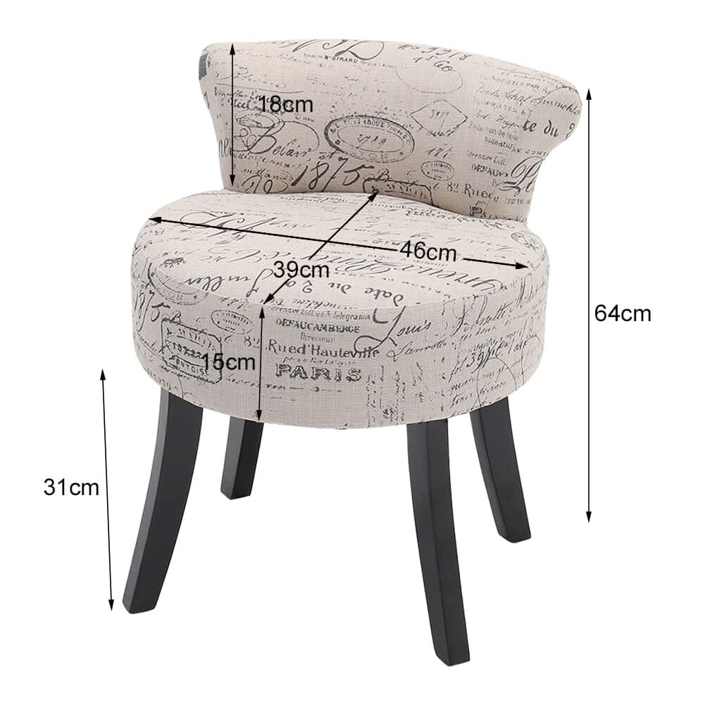 Modern Dressing Stool with Tech Fabric