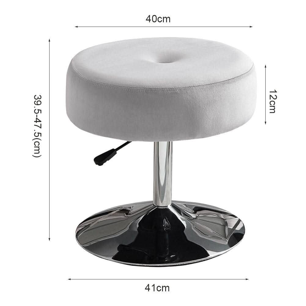 Adjustable Velvet Ottoman with Lift Function