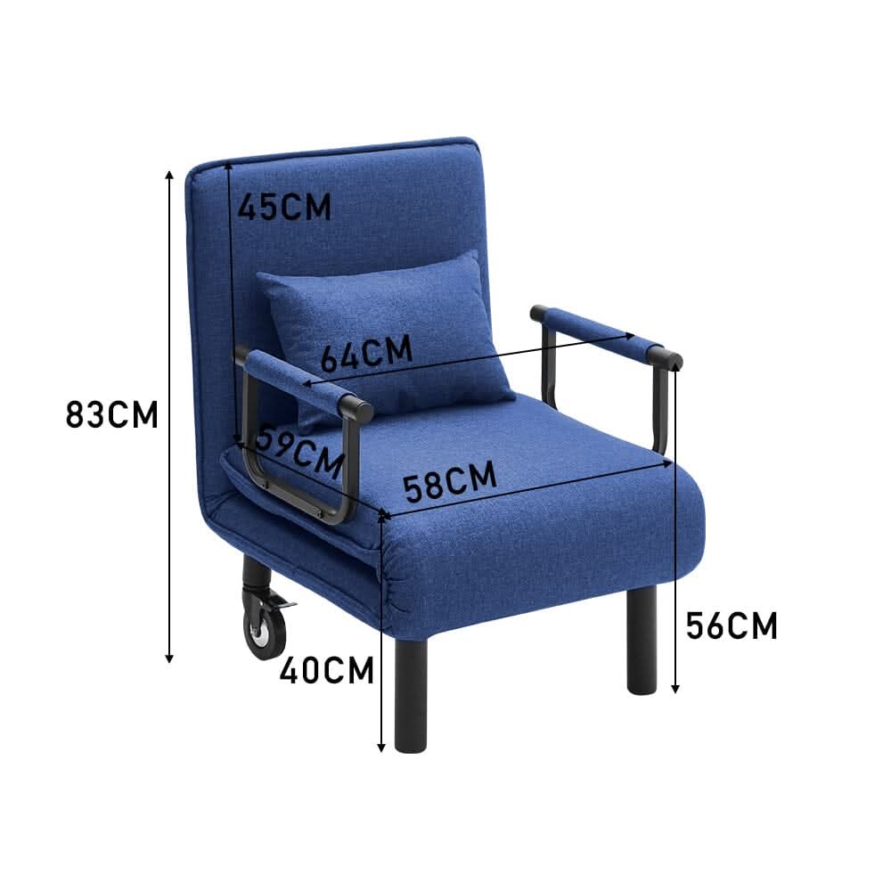 3-in-1, 5-in-1 Lounge and Sofa Bed with Pillow