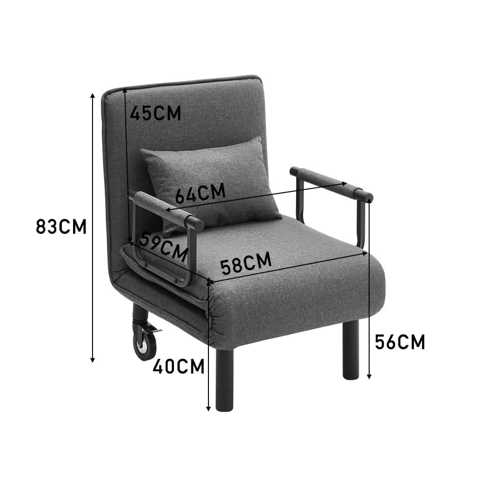 3-in-1, 5-in-1 Lounge and Sofa Bed with Pillow