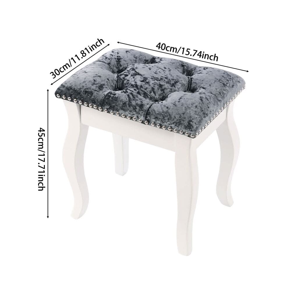 Vintage Floral Upholstered Dressing Stool