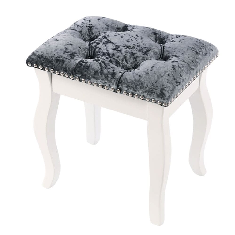 Vintage Floral Upholstered Dressing Stool