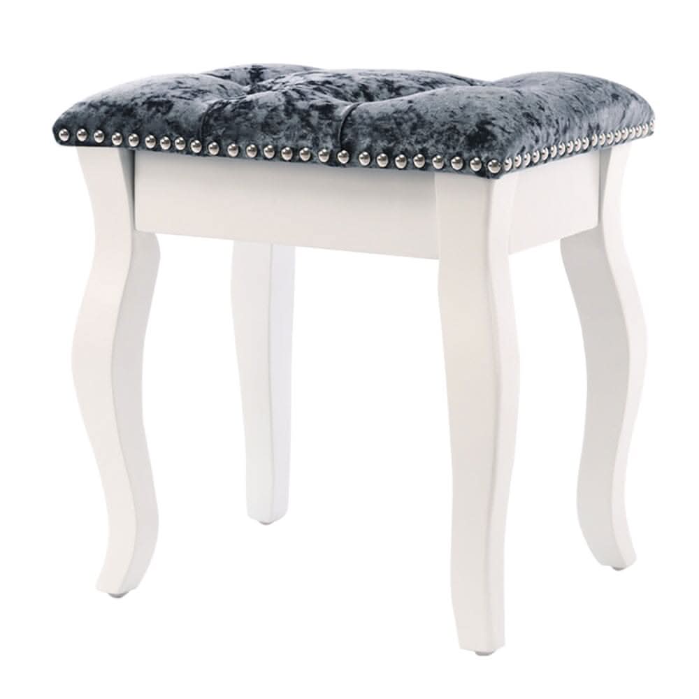 Vintage Floral Upholstered Dressing Stool