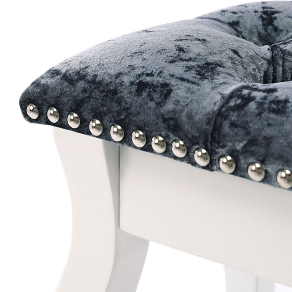 Vintage Floral Upholstered Dressing Stool