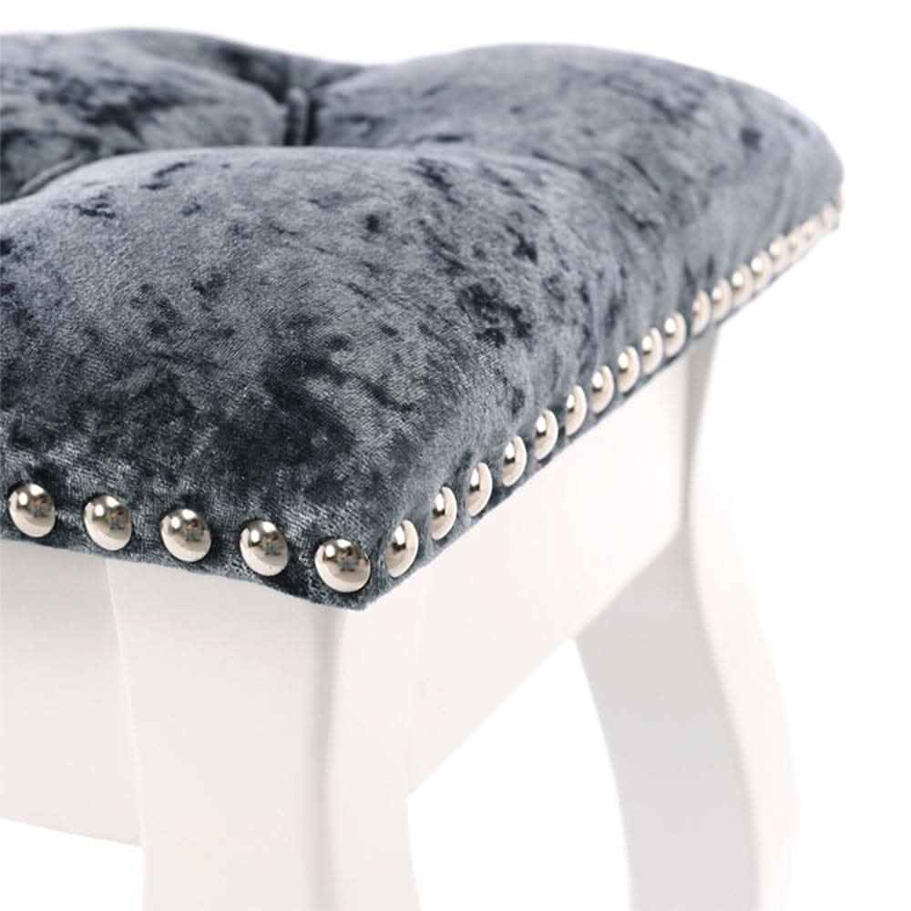 Vintage Floral Upholstered Dressing Stool