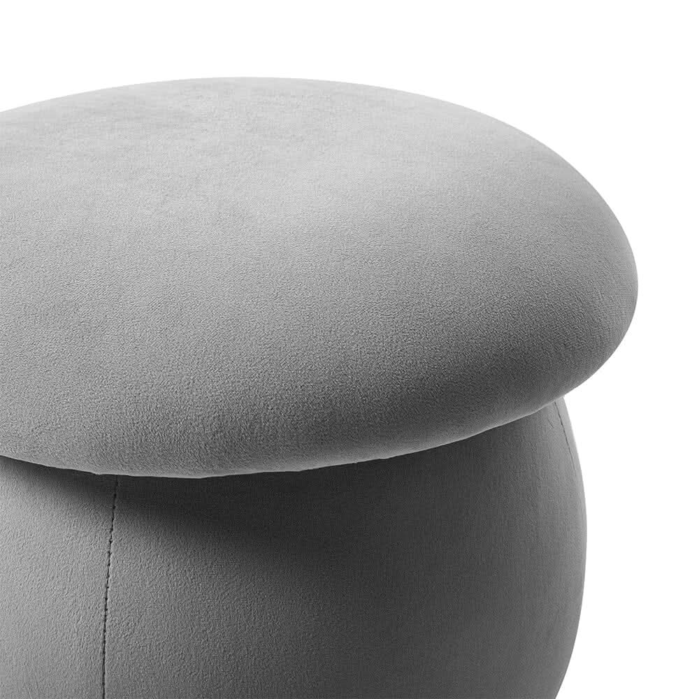 Mushroom Velvet Upholstered Footstool