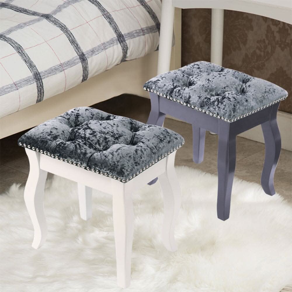 Vintage Floral Upholstered Dressing Stool