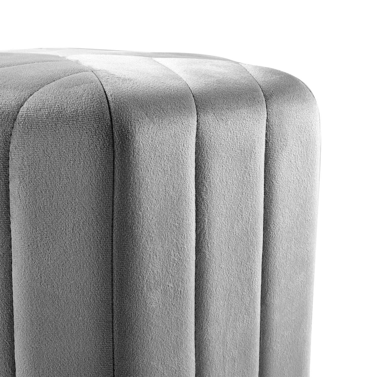 40cm Wide Hexagon Shape Velvet Footstool Striped Ottoman 25D Sponge Footrest