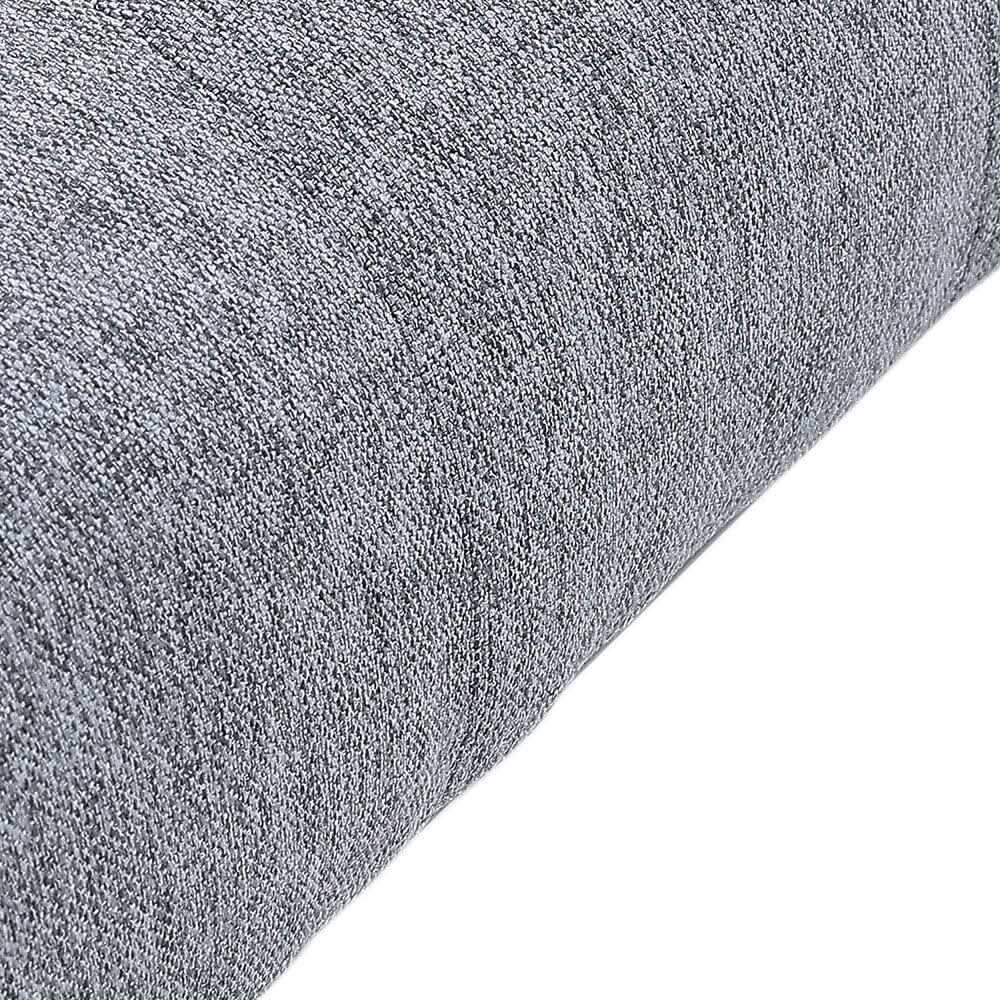 84cm W Square Linen Footstool with Metal Frame