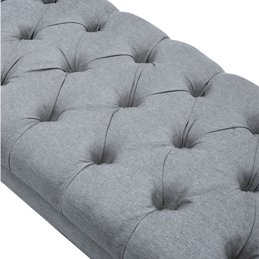 Mid Century Soft Metal Upholstered Bench