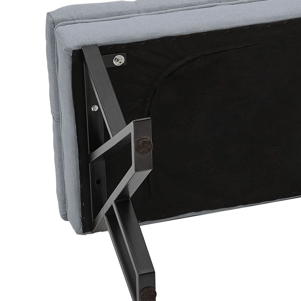 Mid Century Soft Metal Upholstered Bench