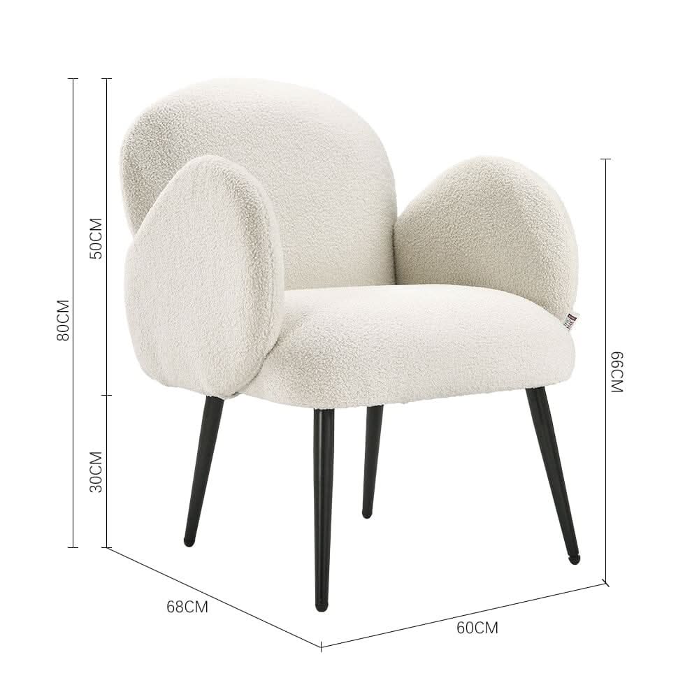Curved Armrest Teddy Fleece Leisure Chair