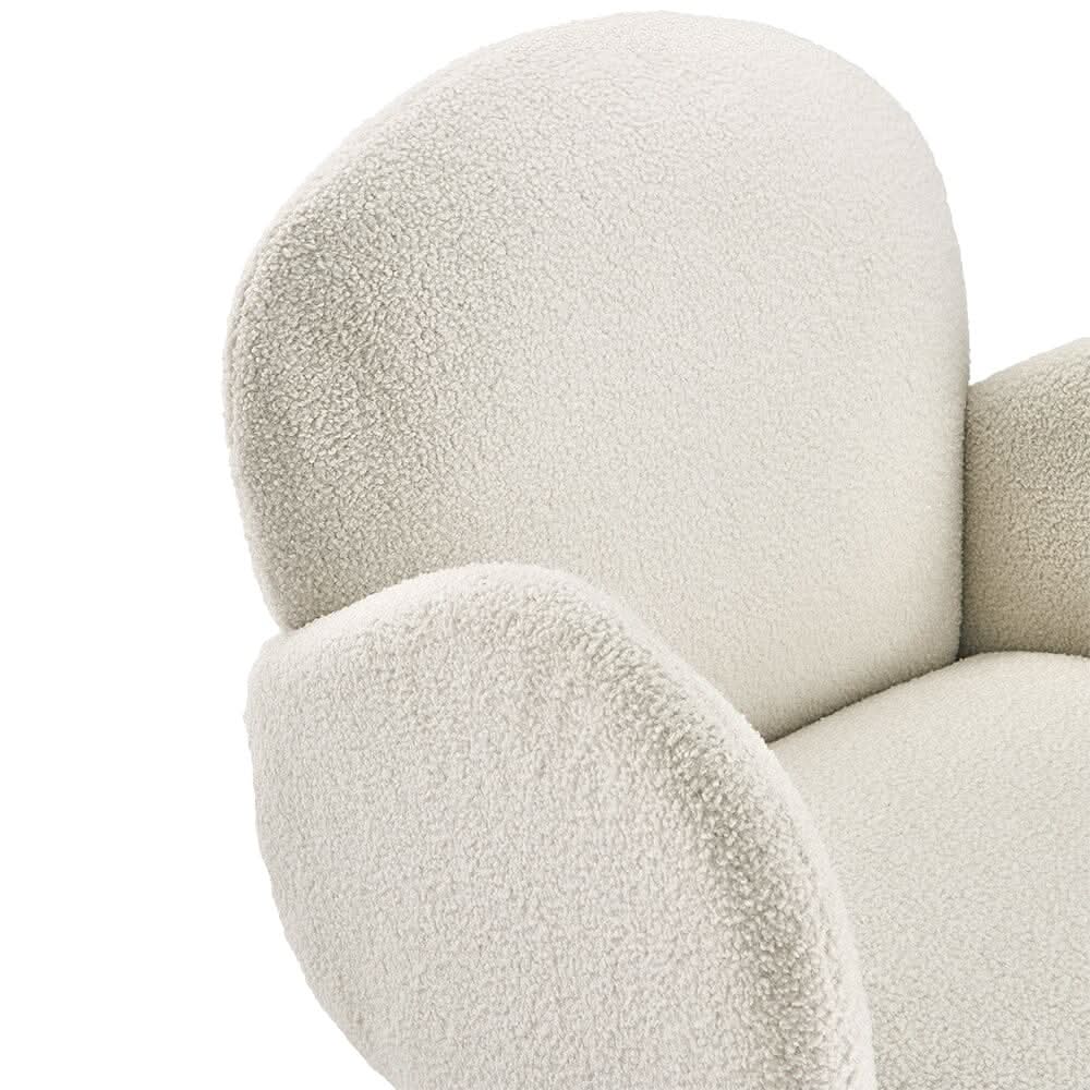 Curved Armrest Teddy Fleece Leisure Chair