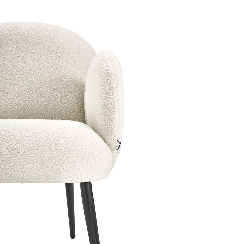 Curved Armrest Teddy Fleece Leisure Chair