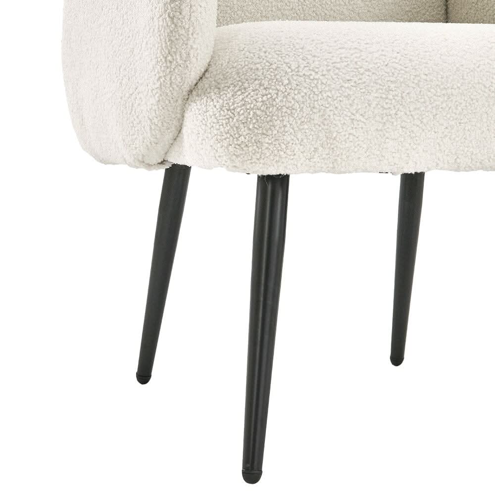 Curved Armrest Teddy Fleece Leisure Chair