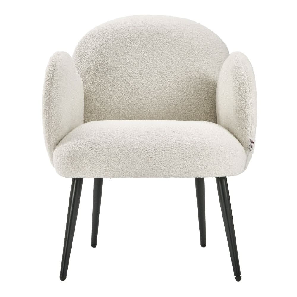 Curved Armrest Teddy Fleece Leisure Chair