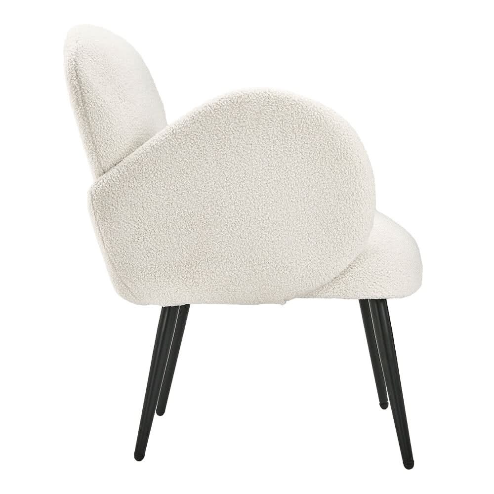 Curved Armrest Teddy Fleece Leisure Chair