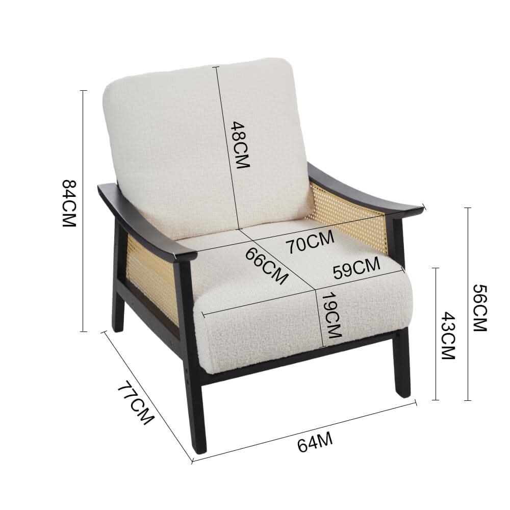 Direct Mid Century Rattan Armchair