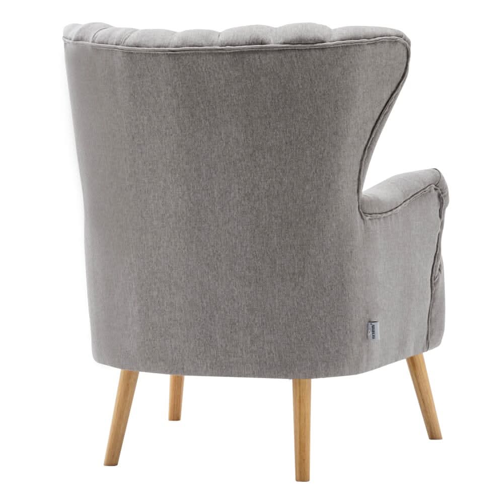 Contemporary Wing Back Armchair and Ottoman Set with Cushion and Footstool