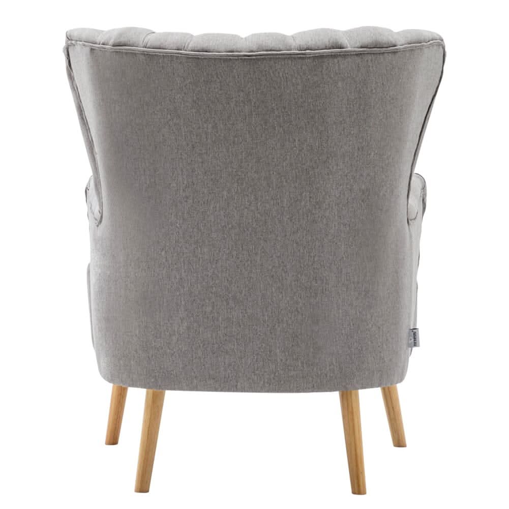 Contemporary Wing Back Armchair and Ottoman Set with Cushion and Footstool