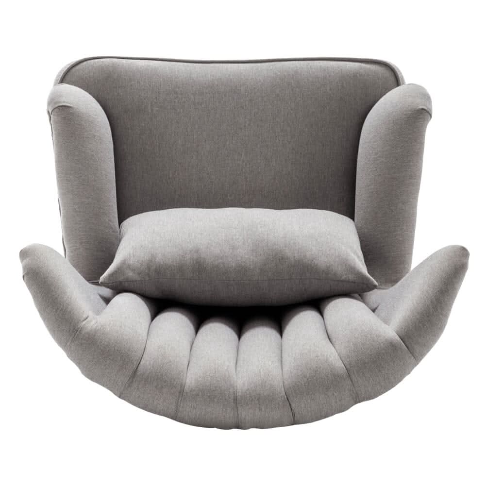 Contemporary Wing Back Armchair and Ottoman Set with Cushion and Footstool