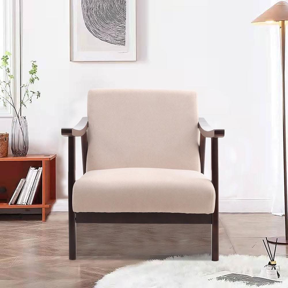 Direct Wooden Single Armchair Sofa Accent Chair Fabric