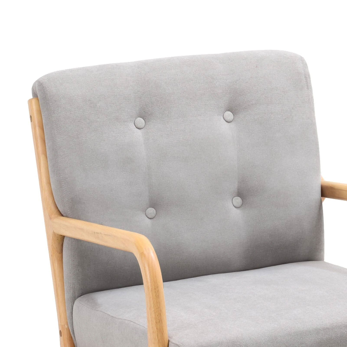 Linen Buttoned Rocking Chair & Footstool Set