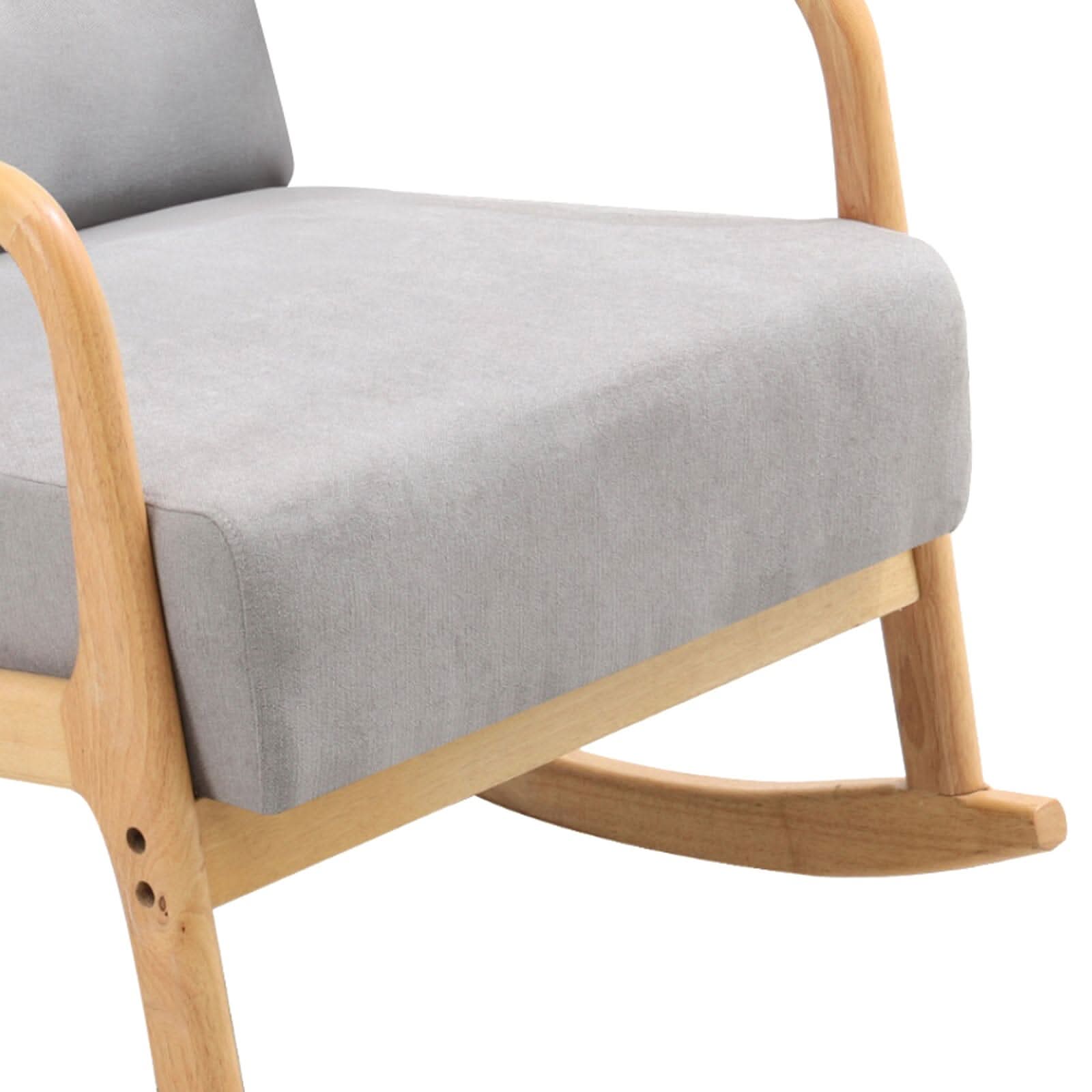 Linen Buttoned Rocking Chair & Footstool Set