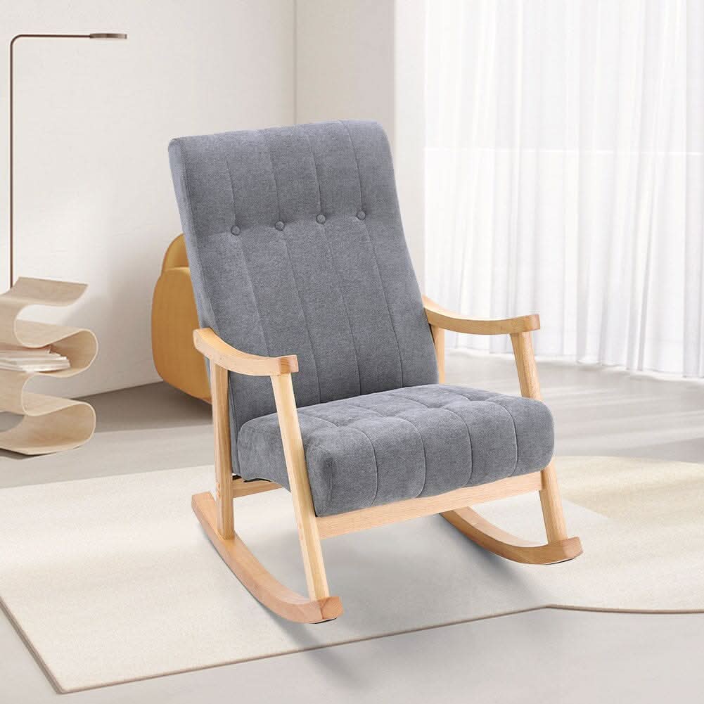 Direct Velvet Upholstered Tufting Rocking Chair