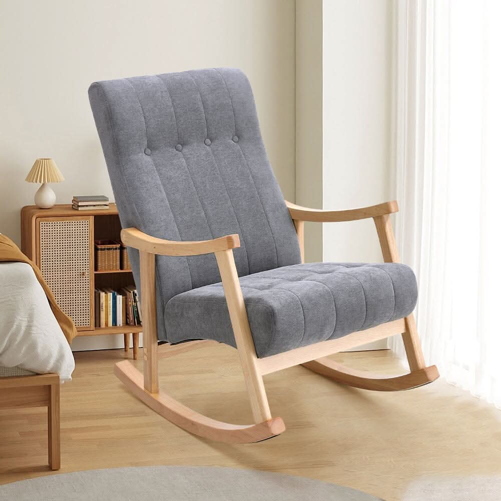 Direct Velvet Upholstered Tufting Rocking Chair