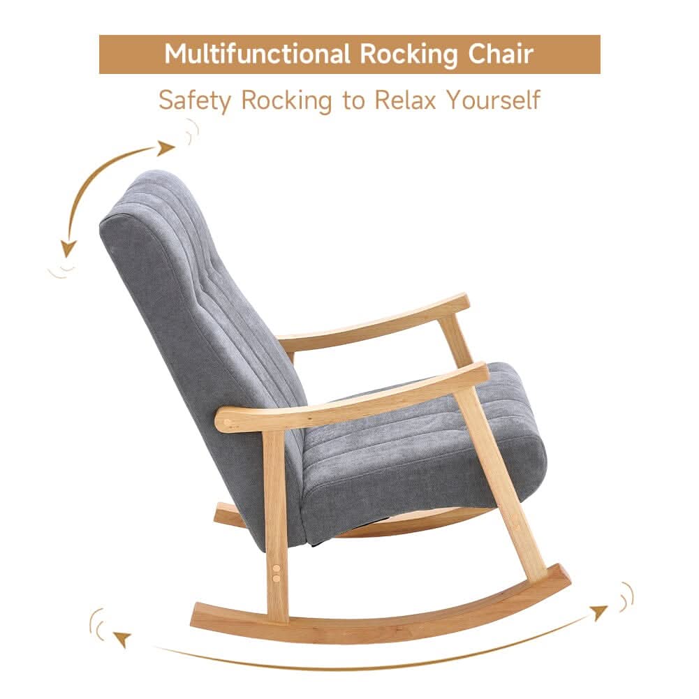 Direct Velvet Upholstered Tufting Rocking Chair