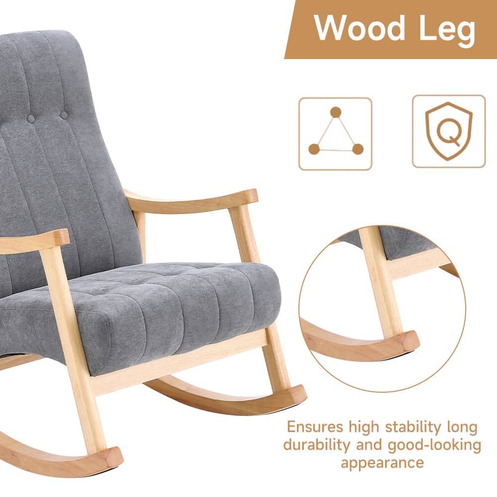 Direct Velvet Upholstered Tufting Rocking Chair