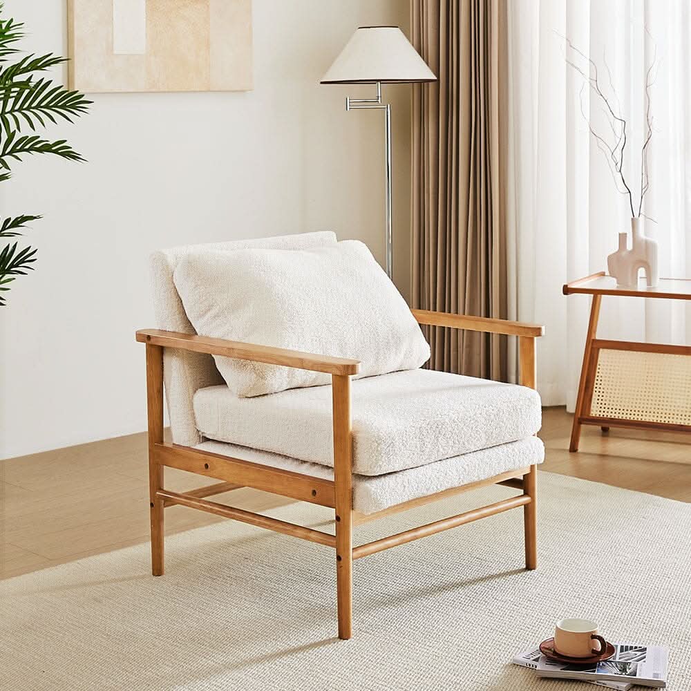 Direct Teddy Bear Fur Wooden Armchair