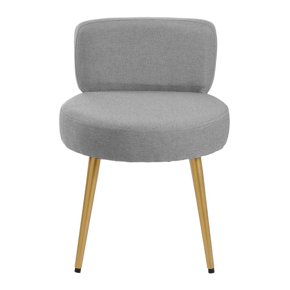 Linen Vanity Stool Chair with Metal Legs