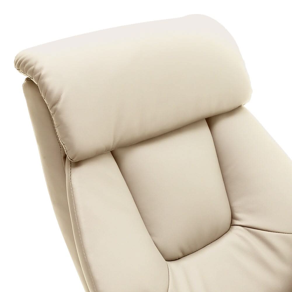 Swivel Faux Leather Lounge Recliner with Ottoman