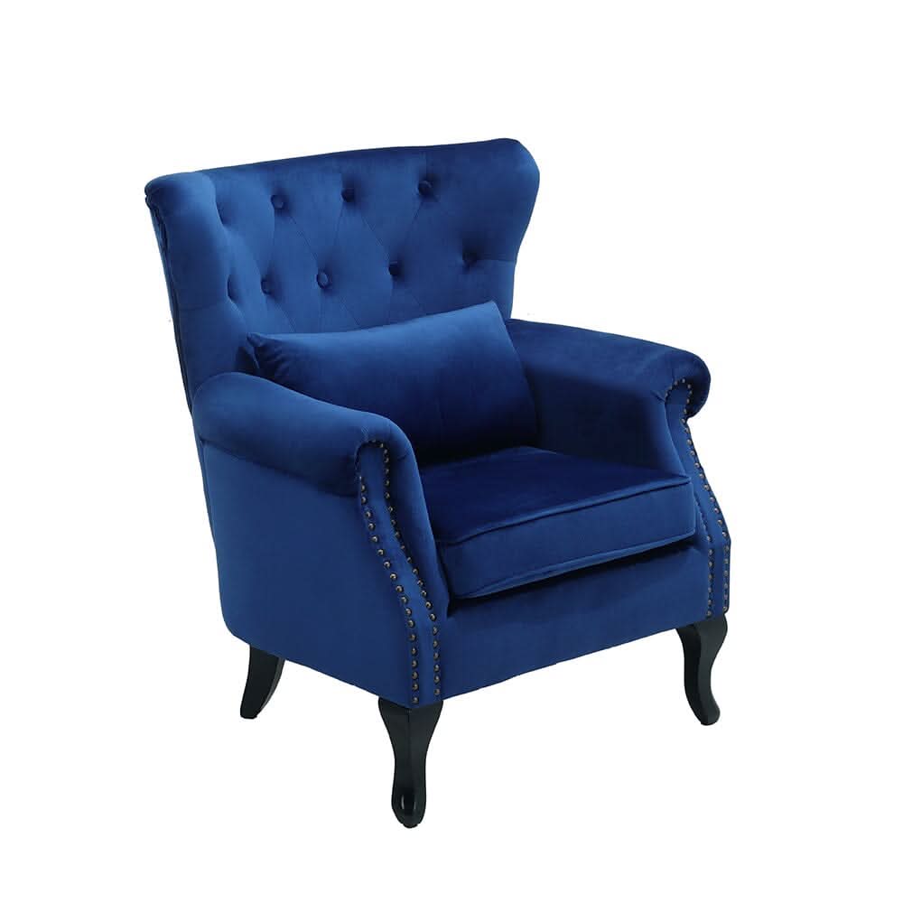 Luxurious Button Armchair with Toss Pillow