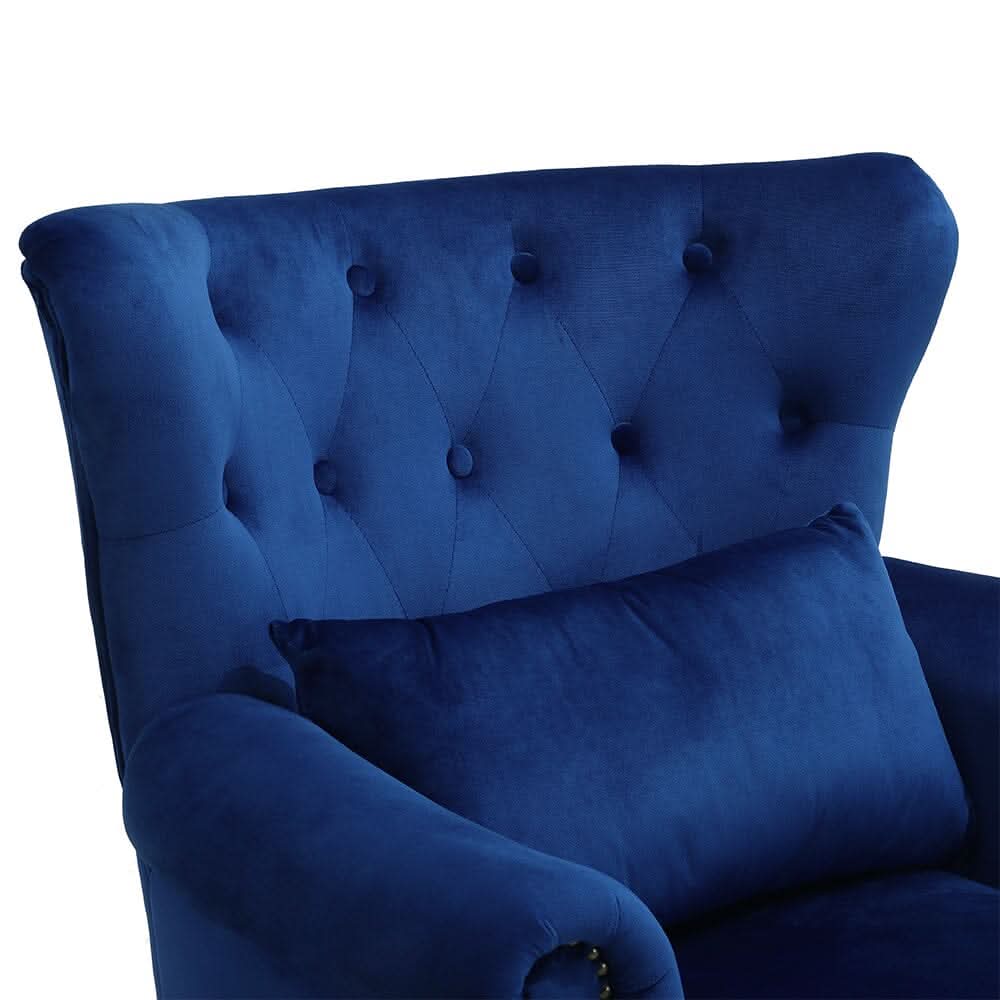 Luxurious Button Armchair with Toss Pillow