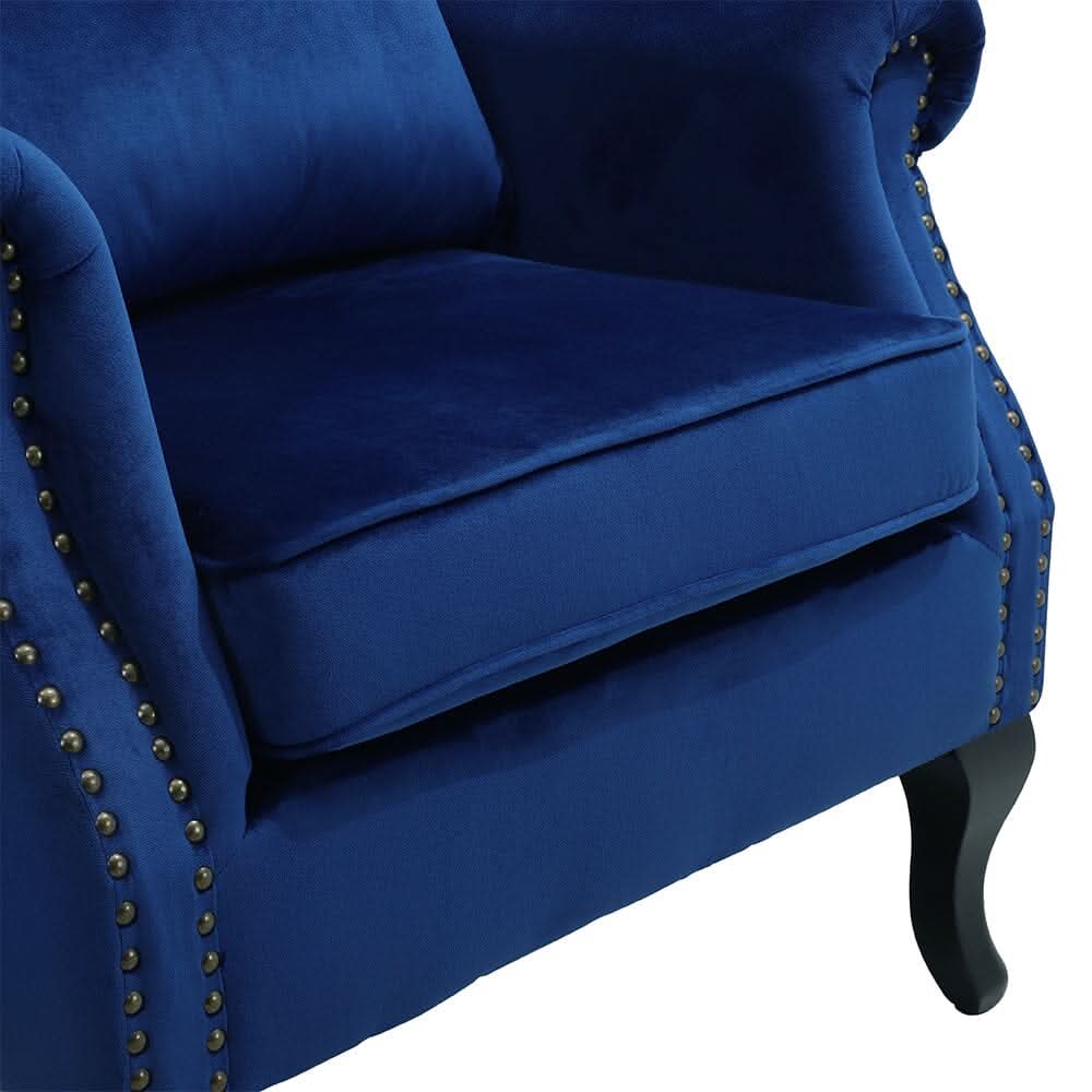 Luxurious Button Armchair with Toss Pillow