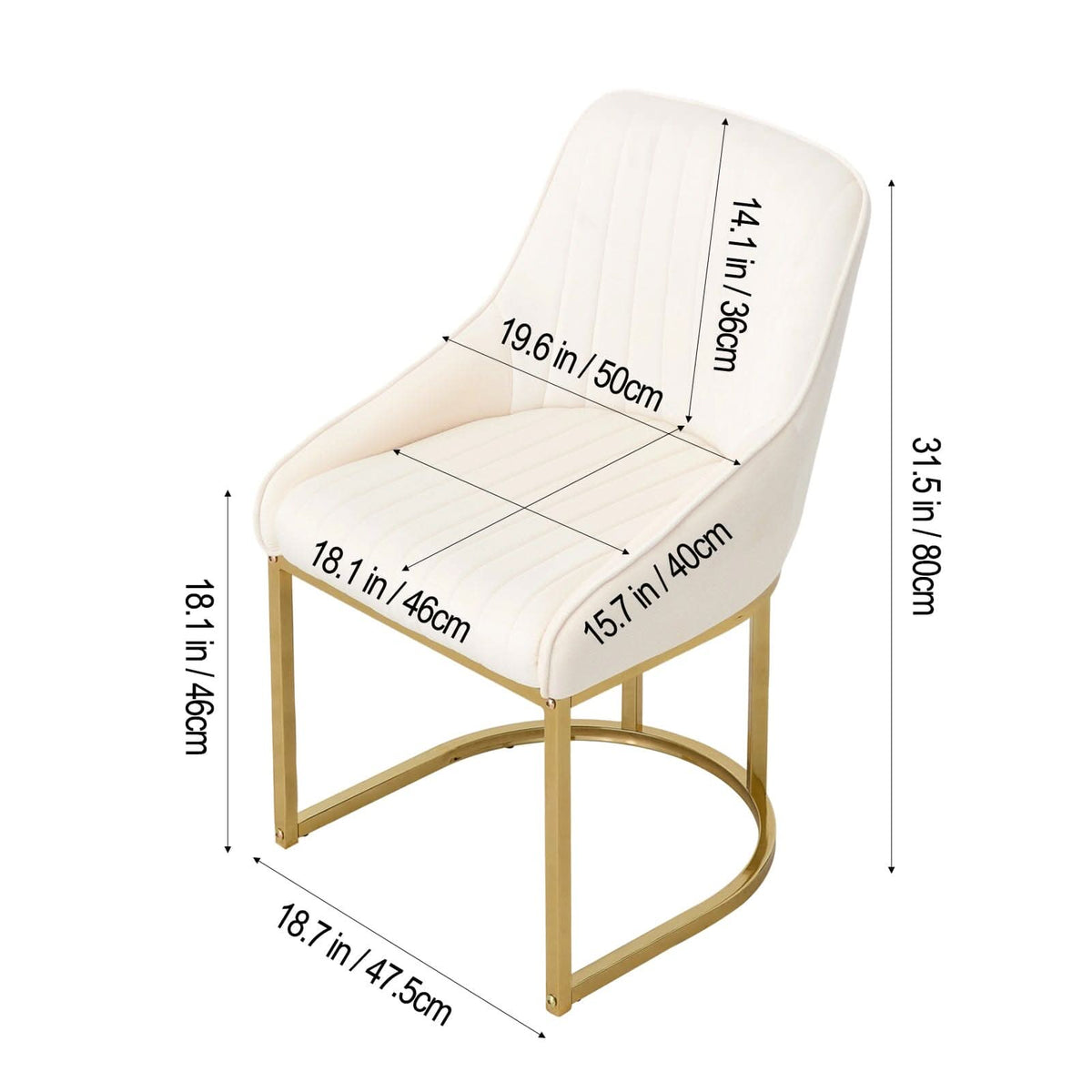 Velvet Dining Chair Gold Leg Pair Seating
