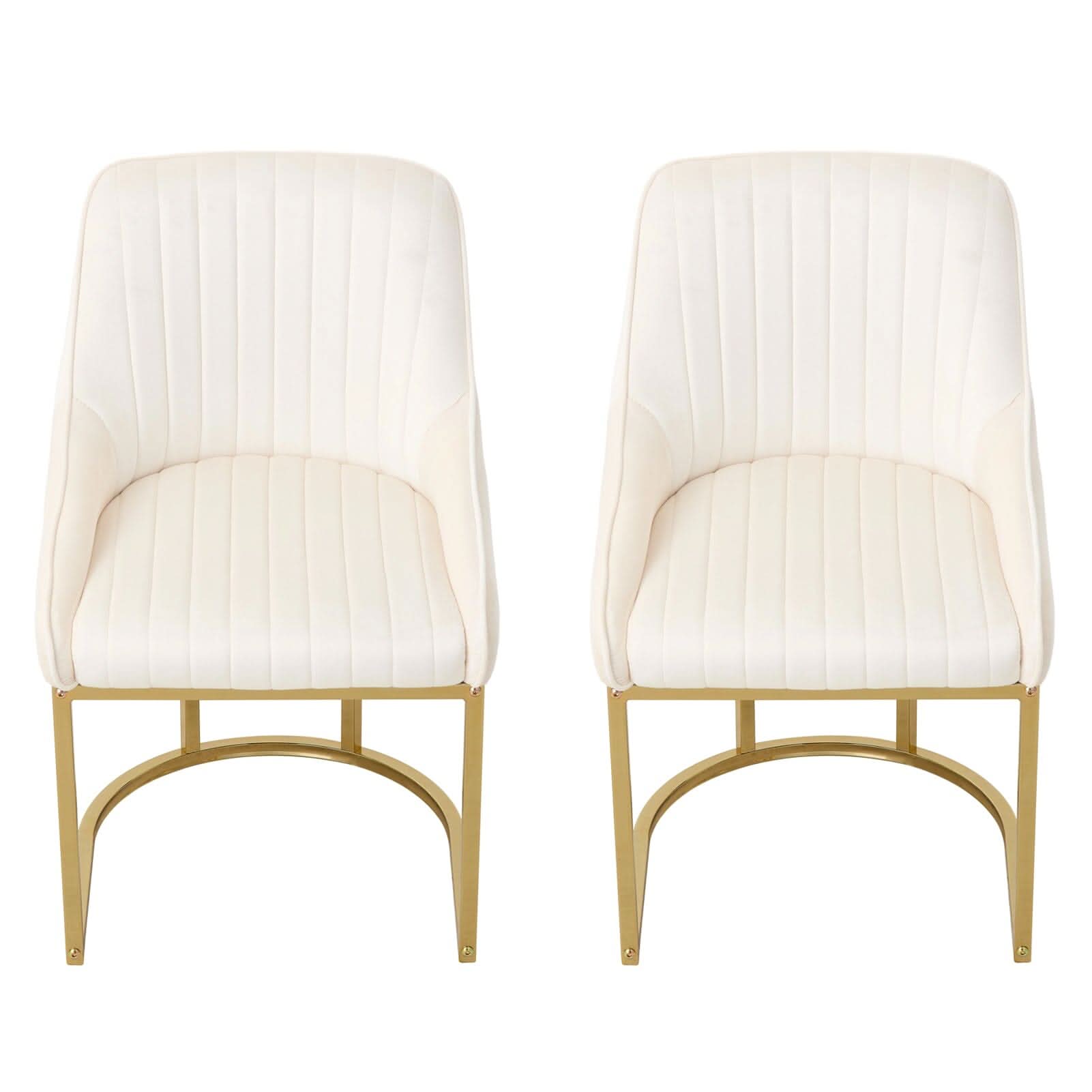 Velvet Dining Chair Gold Leg Pair Seating