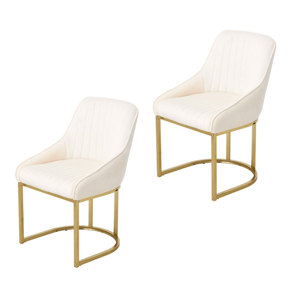 Velvet Dining Chair Gold Leg Pair Seating
