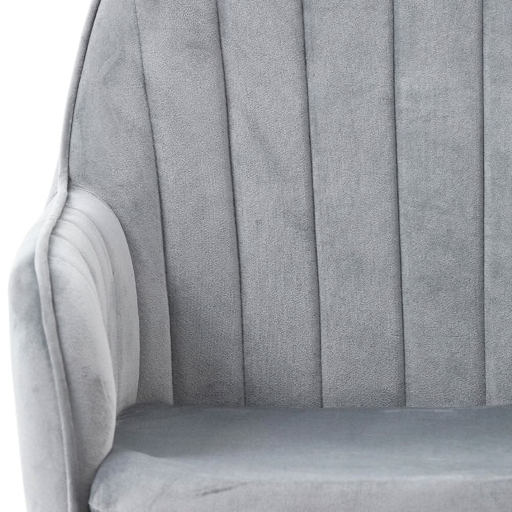 Dutch Velvet Dining Chair Black Metal Leg Pair