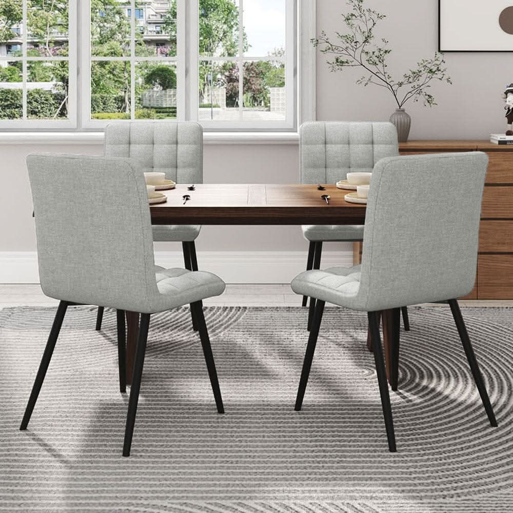 Linen Fabric Dining Chair Set